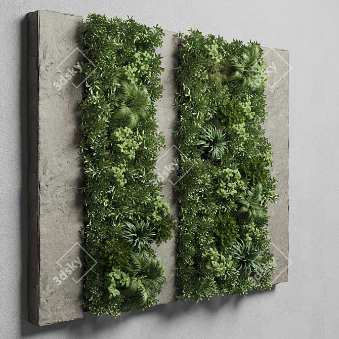 Stone Wall Vase: Outdoor Vertical Garden Stand 3D model image 2