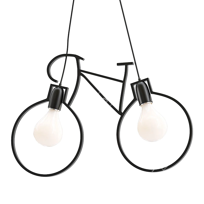 Retro Iron Bicycle Pendant Light 3D model image 1