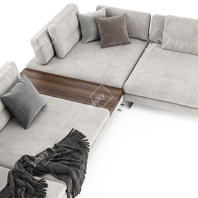 Elegant Blanche Ermes Sofa 3D model image 4
