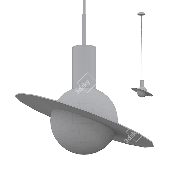 Elegant Saturn B Chandelier 3D model image 2