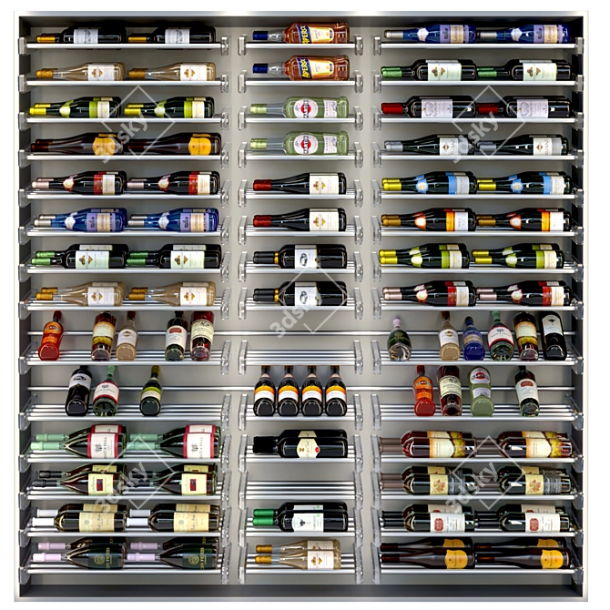 Grand Wine Cabinet: Perfect for Cafes, Restaurants, Pubs, and Bars 3D model image 1