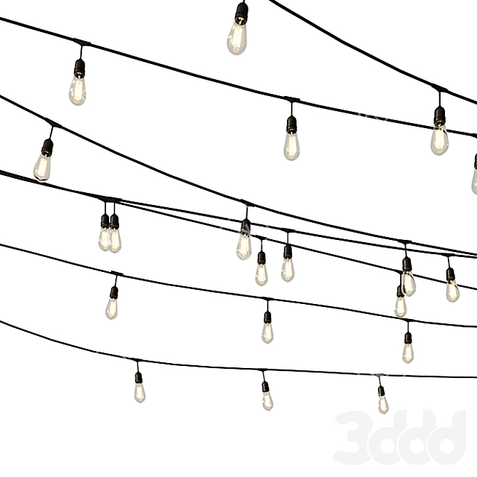 Customizable LED Garland Lights 3D model image 2