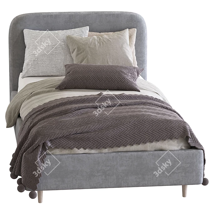 Modern Bed 209 - Sleek and Stylish 3D model image 2