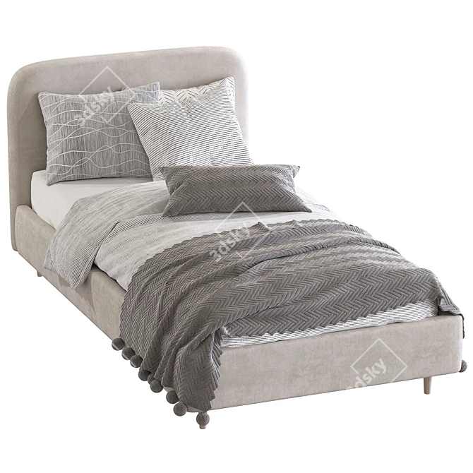 Modern Bed 209 - Sleek and Stylish 3D model image 3