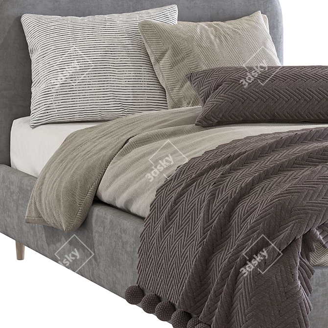 Modern Bed 209 - Sleek and Stylish 3D model image 4