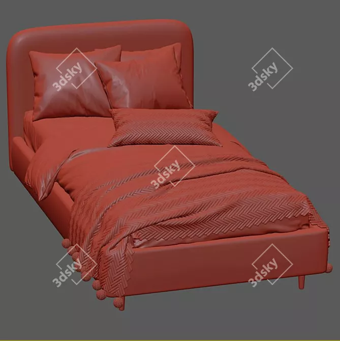 Modern Bed 209 - Sleek and Stylish 3D model image 7