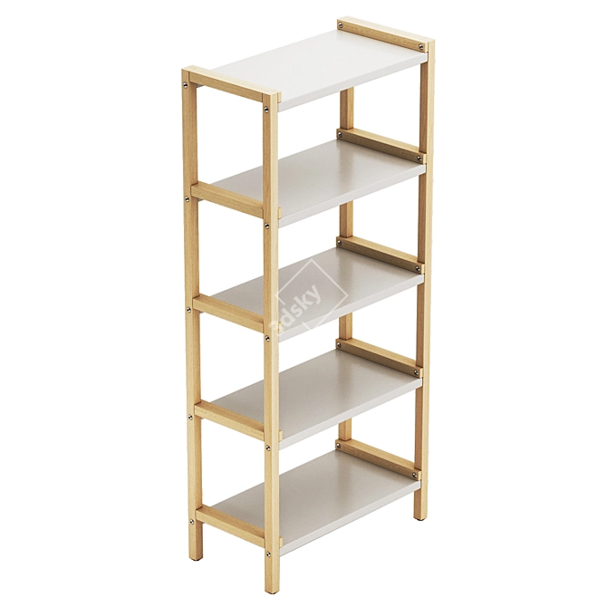  EKENABBEN Oak White Open Shelving Rack 3D model image 7