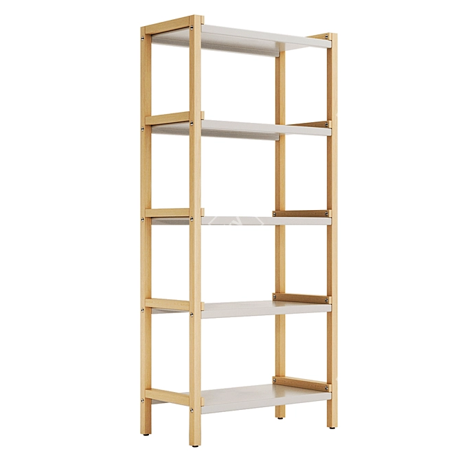  EKENABBEN Oak White Open Shelving Rack 3D model image 8