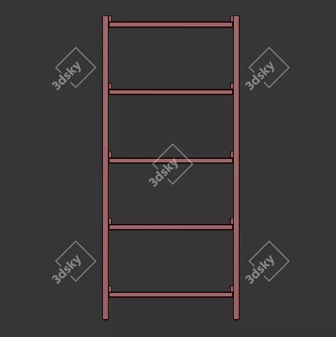  EKENABBEN Oak White Open Shelving Rack 3D model image 10