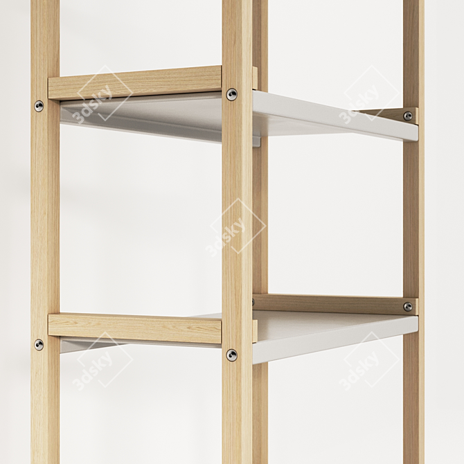  EKENABBEN Oak White Open Shelving Rack 3D model image 11