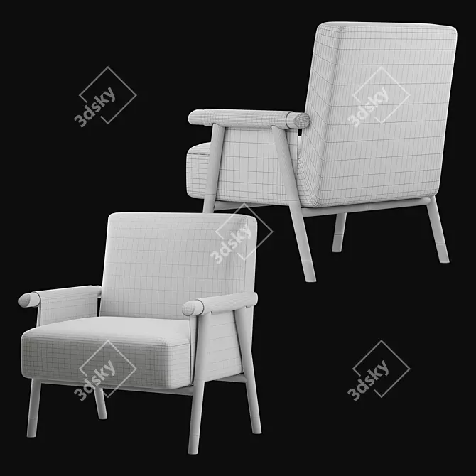 Olivya Stone Toro Chair: Modern Elegance 3D model image 5