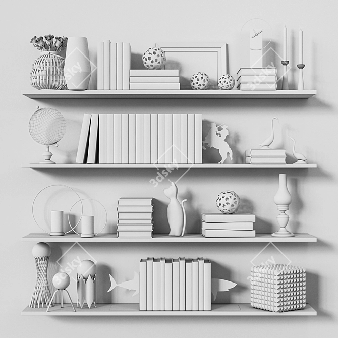 18-Tier Adjustable Shelf Organizer 3D model image 6