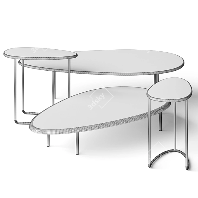 Elegant Lily Coffee Tables in Various Sizes 3D model image 2