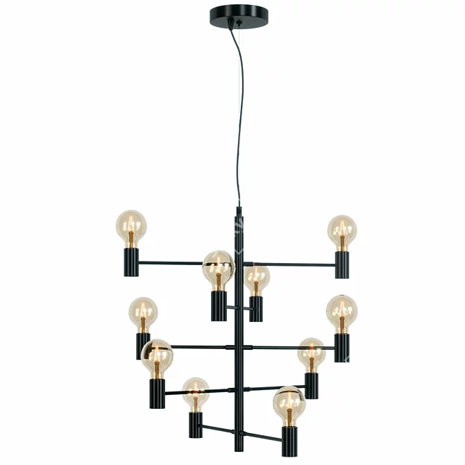 Blanchefleur LED Chandelier - Black Beauty 3D model image 2