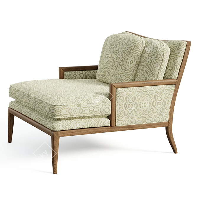 Elegant Florence Chaise: Cozy Indulgence 3D model image 2