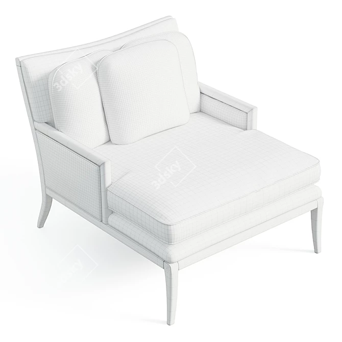 Elegant Florence Chaise: Cozy Indulgence 3D model image 6