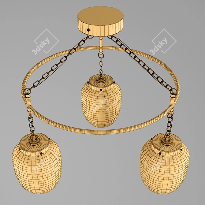 Elegant Milk Glass Pendant Light 3D model image 3