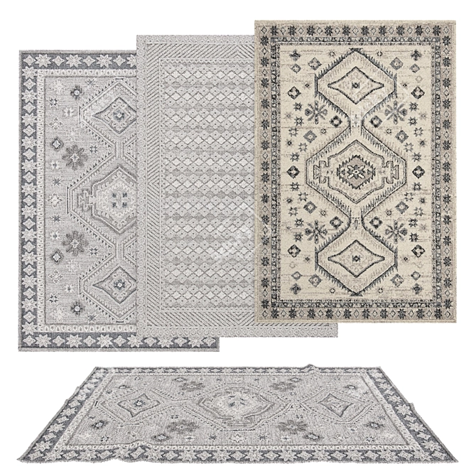 Versatile Rug Set: 6 Rugs with VRayFur, VRayDisplacementMod, and CoronaDisplacementMod 3D model image 1