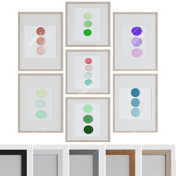 Modern Abstract Picture Frame Set 3D model image 1