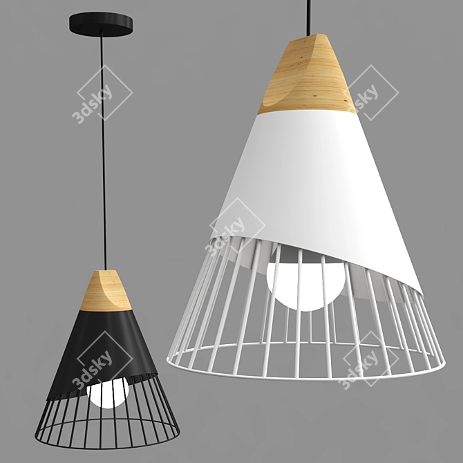 Minimalist Nordic Pendant Light 3D model image 1