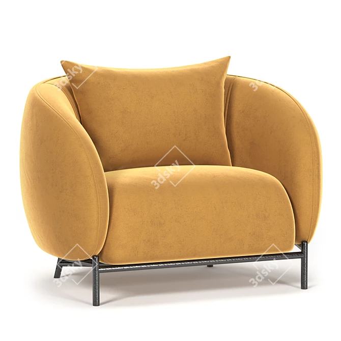 Cozy Cider Curl Armchair 3D model image 1