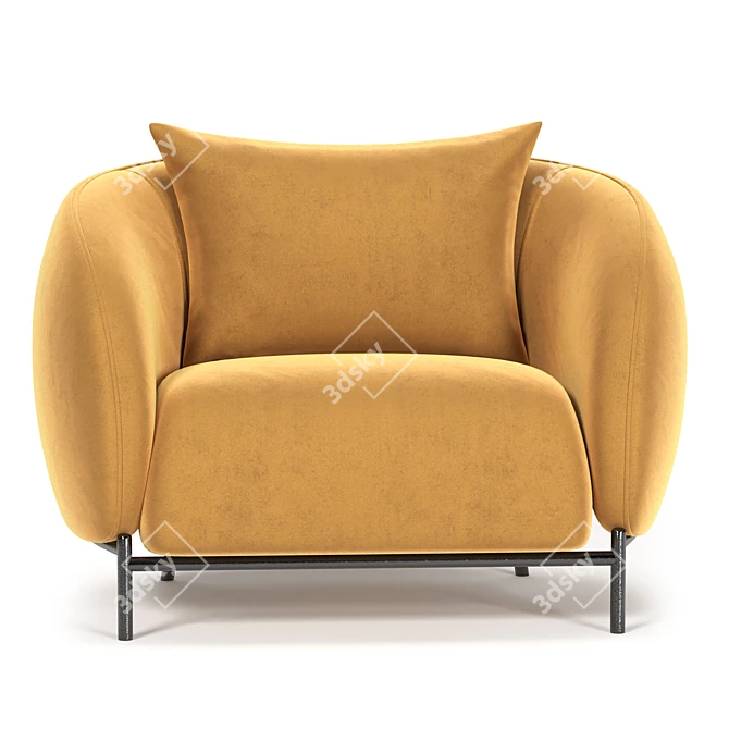 Cozy Cider Curl Armchair 3D model image 2