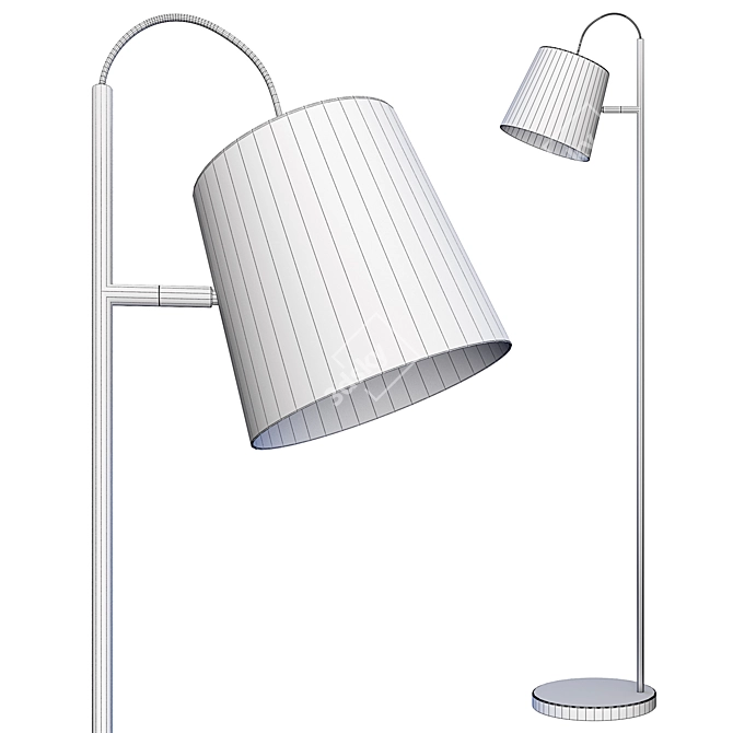 Sleek Buckle Head Floor Lamp 3D model image 3