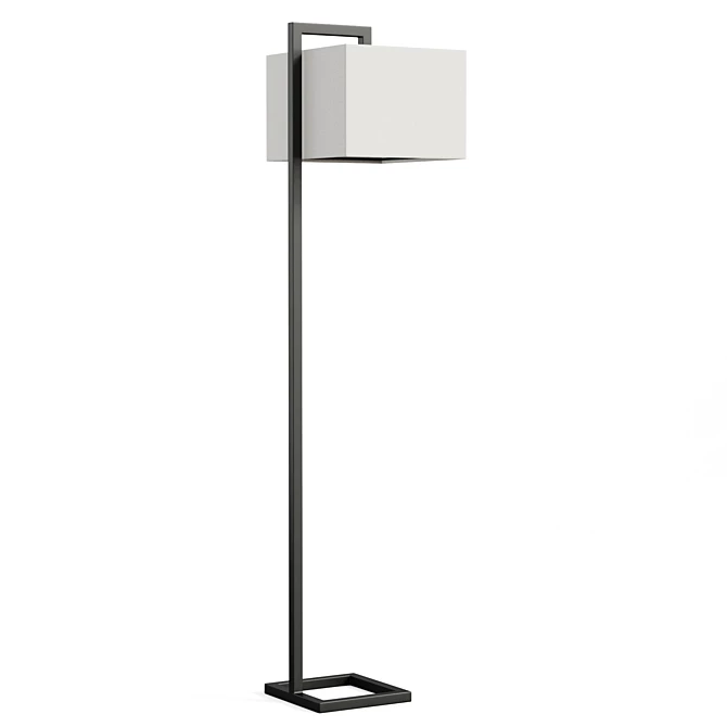 Modern Metal Arched Floor Lamp 3D model image 2