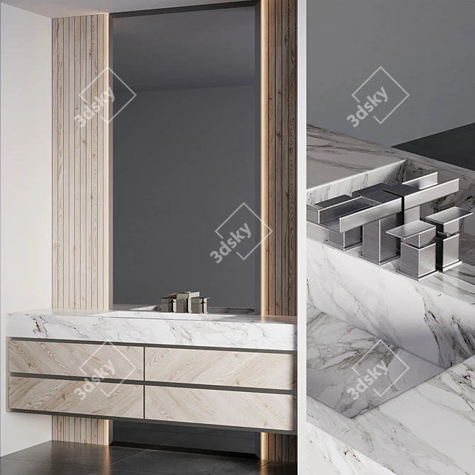 Modern Bathroom Furniture Set 3D model image 3