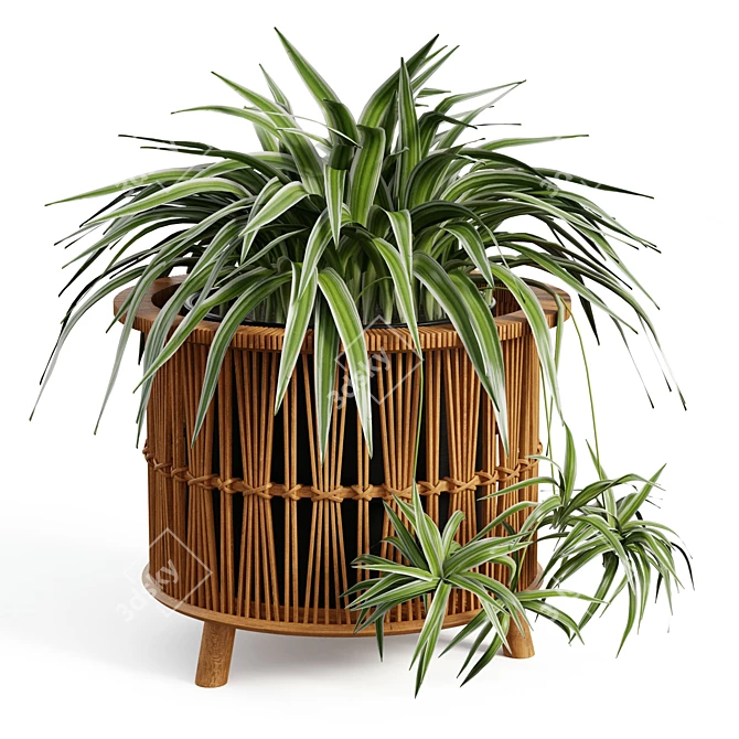 EcoRustic Planters Set 3D model image 1