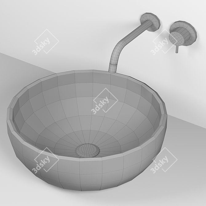 Elegant Shui Bowl: No Overflow 3D model image 3