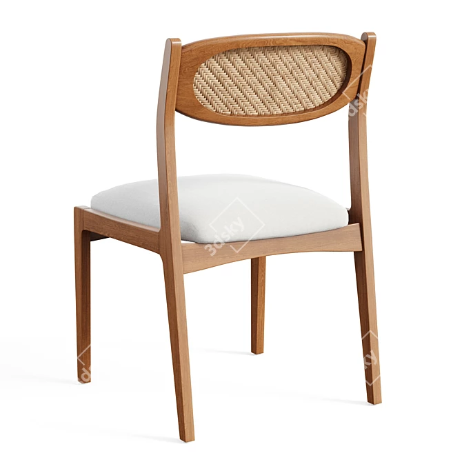 Elegant Caned Dining Chair 3D model image 3