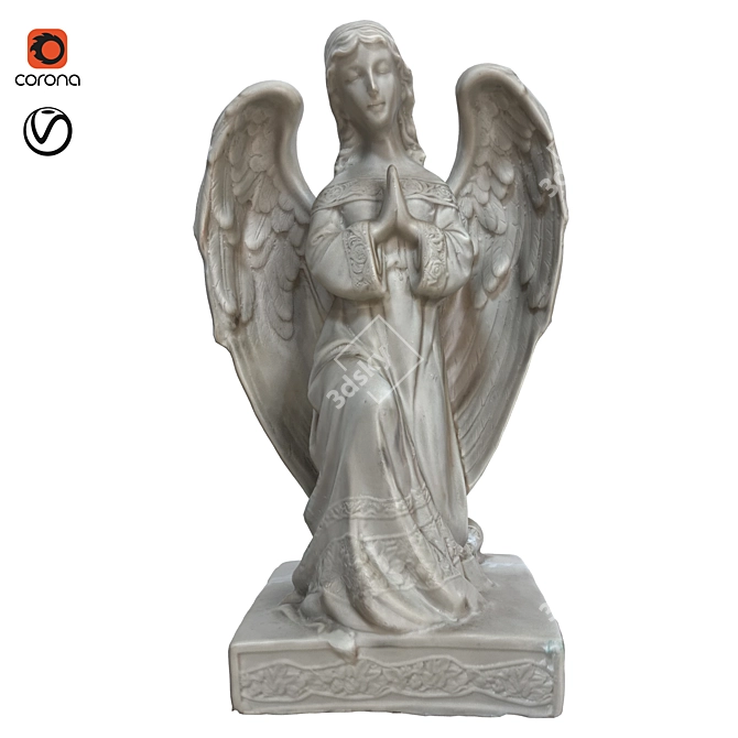 Gorgeous Heavenly Angel Statues 3D model image 1