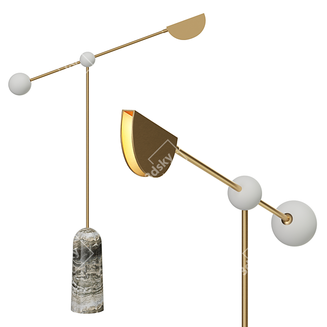 Sleek Balance Floor Lamp 3D model image 1