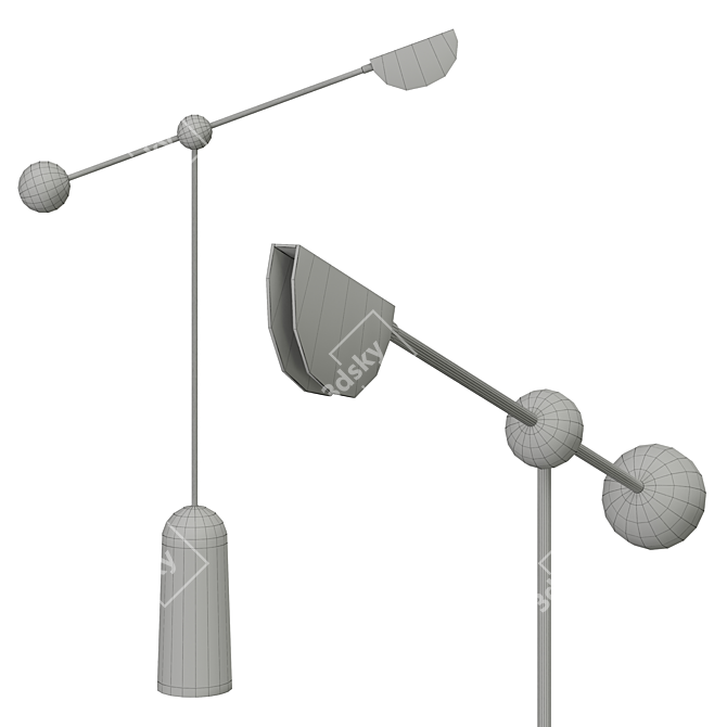 Sleek Balance Floor Lamp 3D model image 2