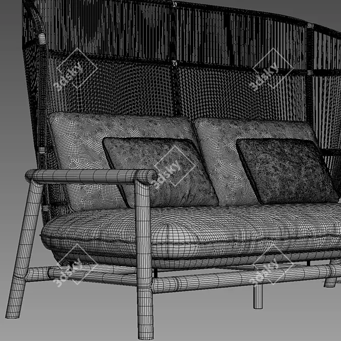 Gloster Fern High Back Sofa 3D model image 6