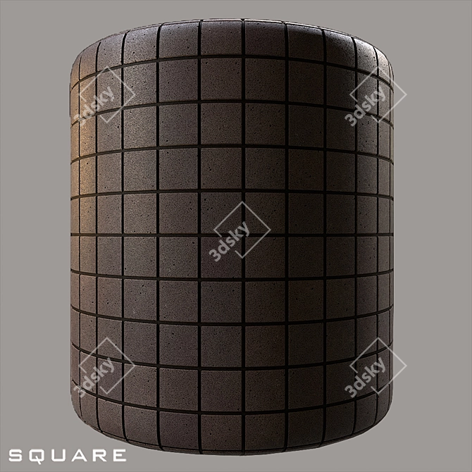 Sleek Black Granite Bricks 3D model image 2