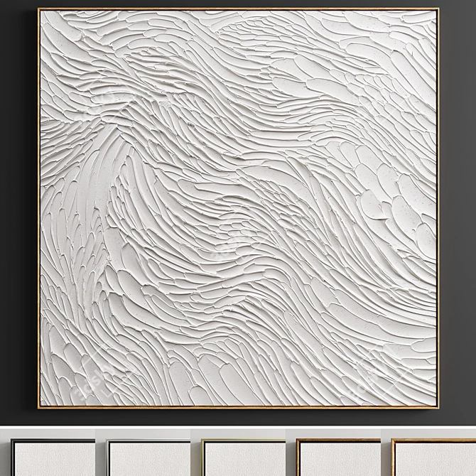 Modern Abstract Plaster Photo Frames 3D model image 1