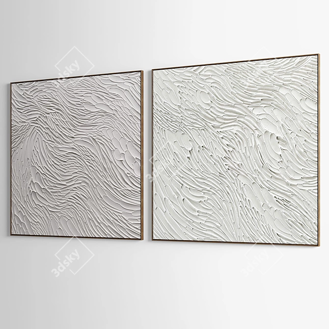 Modern Abstract Plaster Photo Frames 3D model image 3