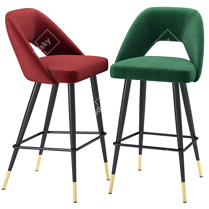 Sophisticated Avorio Bar Stool 3D model image 2