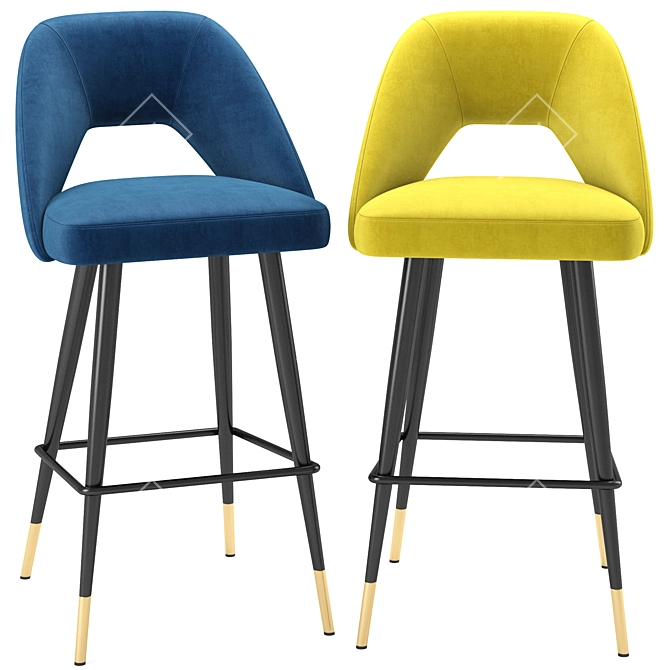 Sophisticated Avorio Bar Stool 3D model image 4