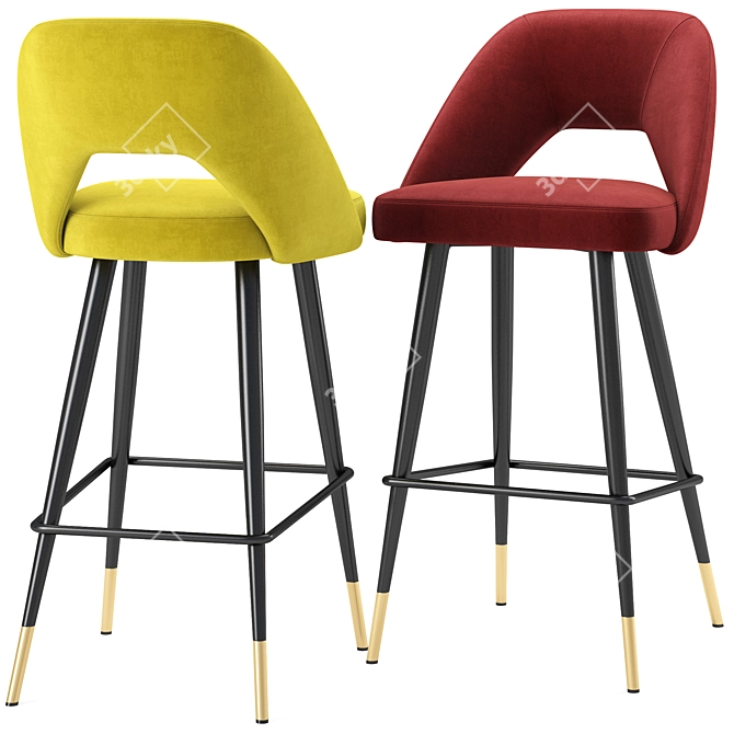 Sophisticated Avorio Bar Stool 3D model image 5