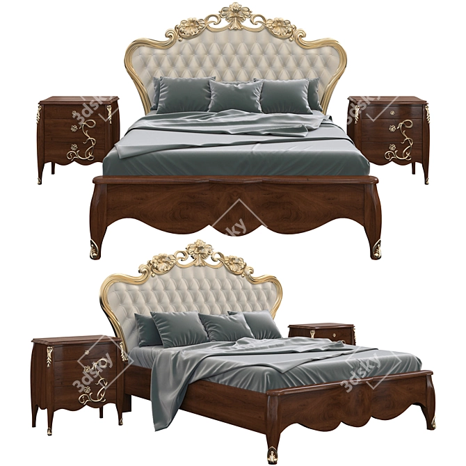 Italian Craftsmanship: Morello Gianpaolo Bed 3D model image 1