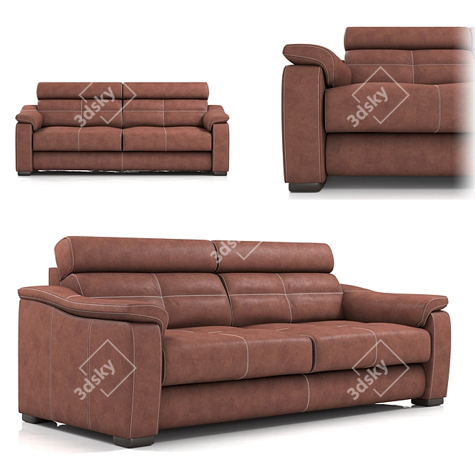 Sleek Comfort Sofa 3D model image 1