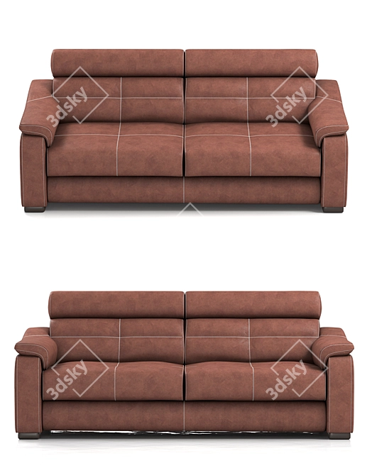 Sleek Comfort Sofa 3D model image 2