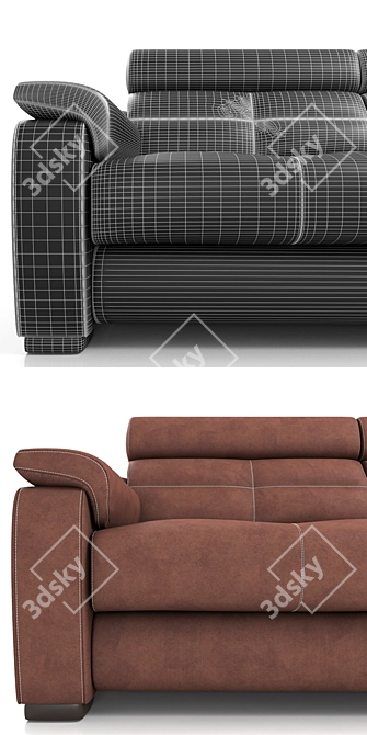 Sleek Comfort Sofa 3D model image 6