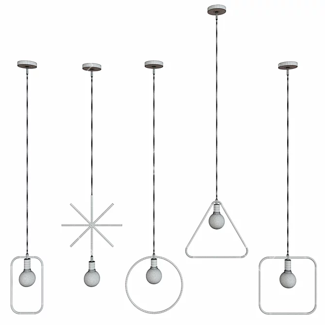 Korean Pendant Ceiling Lights: Elegant and Modern 3D model image 2