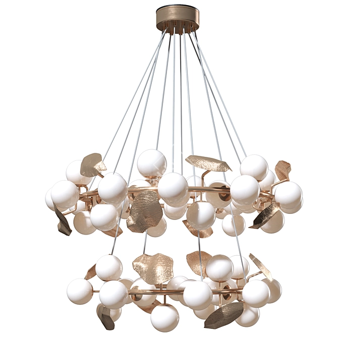 Golden Branch Suspension Lamp 3D model image 2