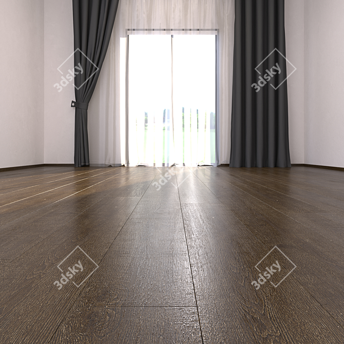 Brown Loft Parquet: HD Textures, Corona + Vray Material 3D model image 2