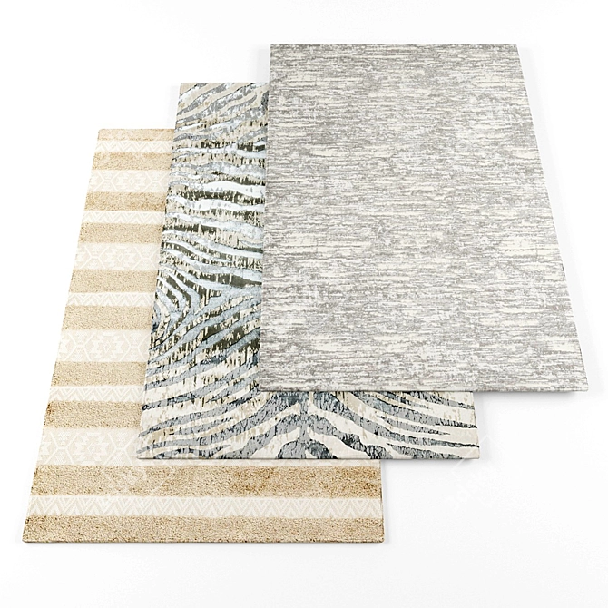  5-Piece Assorted Rugs with Direct Texture Links 3D model image 1
